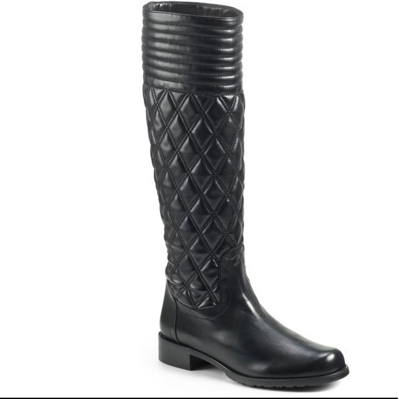 quilted leather riding boots
